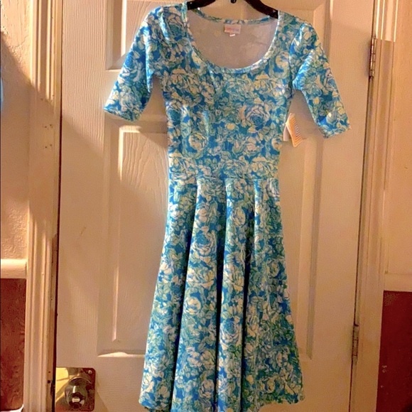 NEW  Lularoe blue floral dress size-XXS - Picture 2 of 10